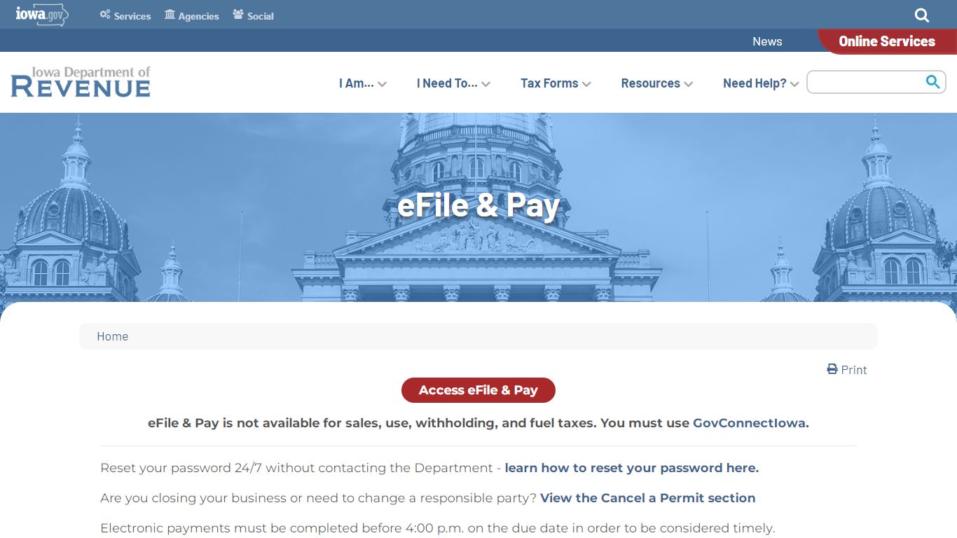 State of Iowa eFile & Pay | Iowa Department of Revenue